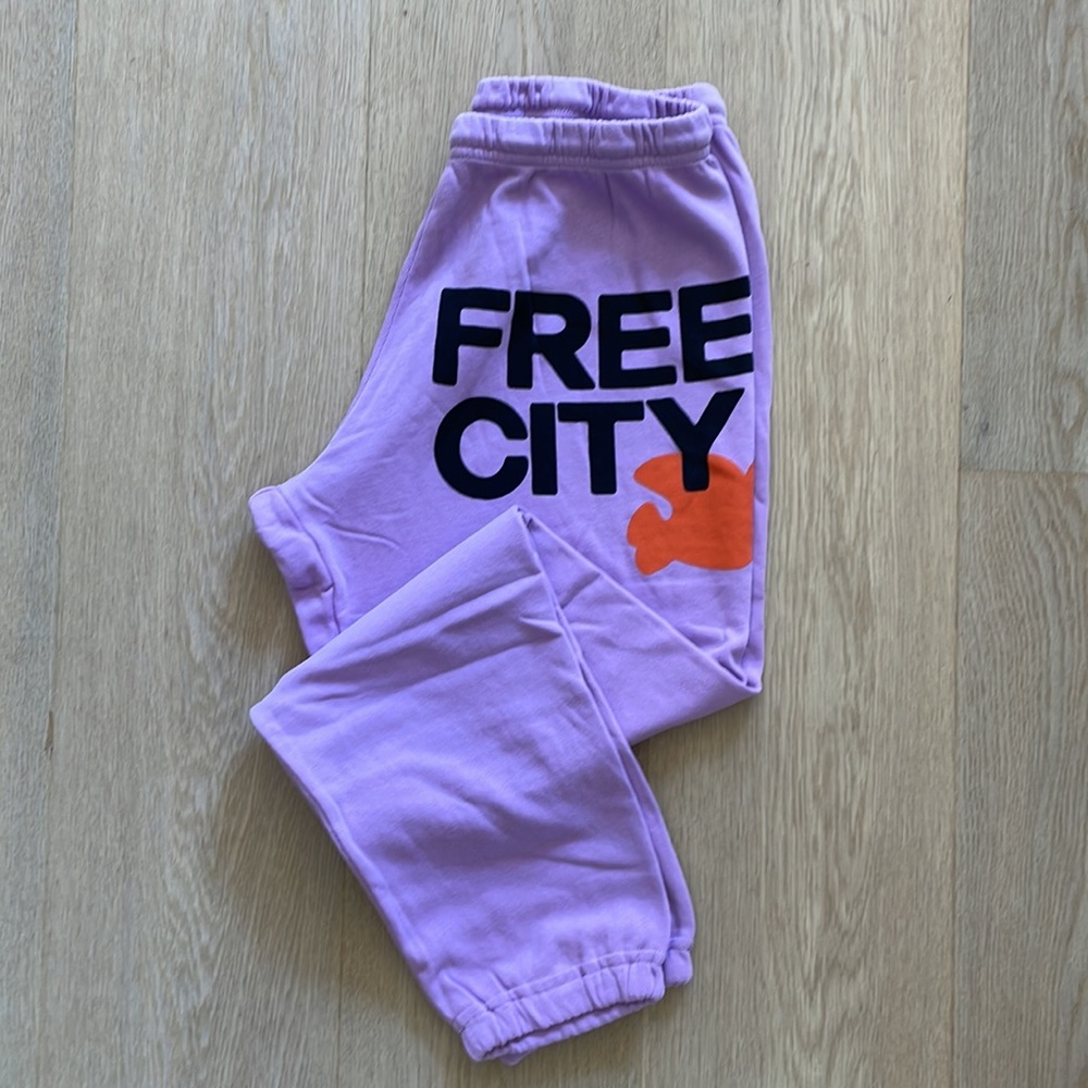 NEW Authentic FREE CITY Sweatpants Sz 1 / Small Lavender FREECITY Pants